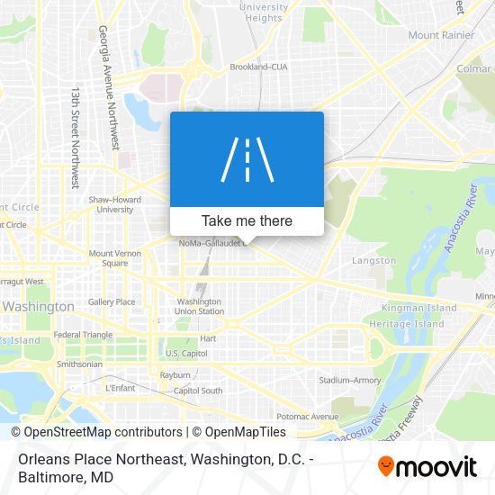 Orleans Place Northeast map