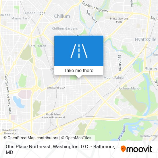 Otis Place Northeast map