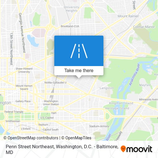 Mapa de Penn Street Northeast