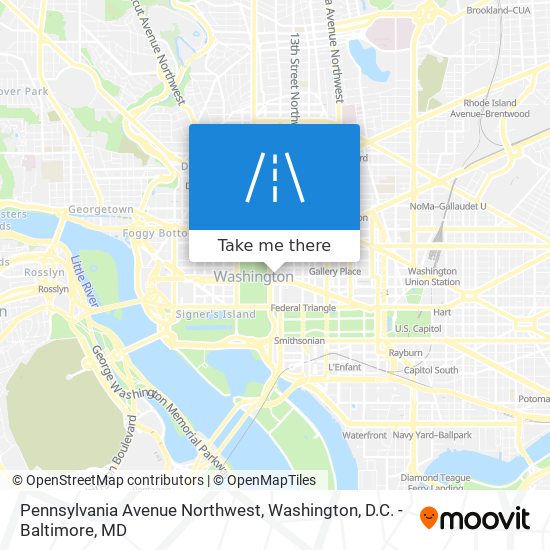 Pennsylvania Avenue Northwest map