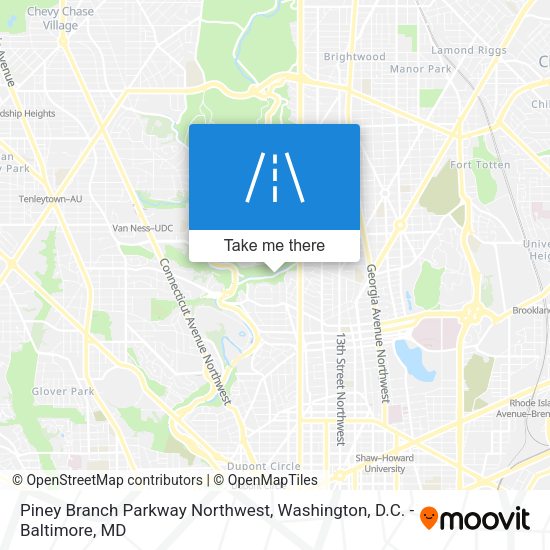 Mapa de Piney Branch Parkway Northwest