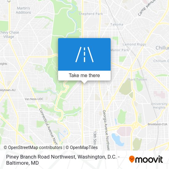 Piney Branch Road Northwest map