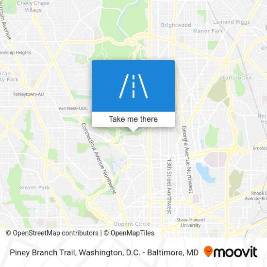 Mapa de Piney Branch Trail