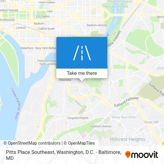 Mapa de Pitts Place Southeast