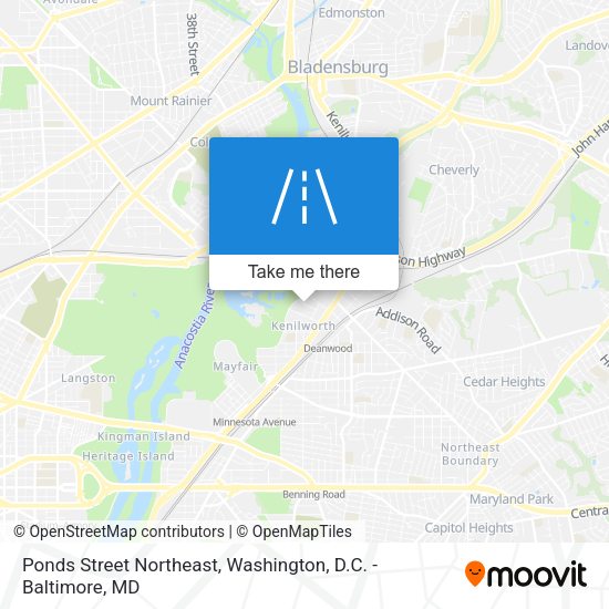 Mapa de Ponds Street Northeast