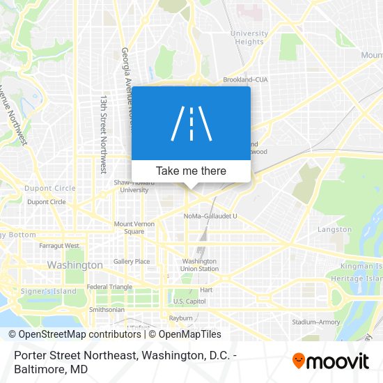 Porter Street Northeast map