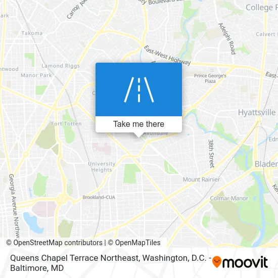 Queens Chapel Terrace Northeast map