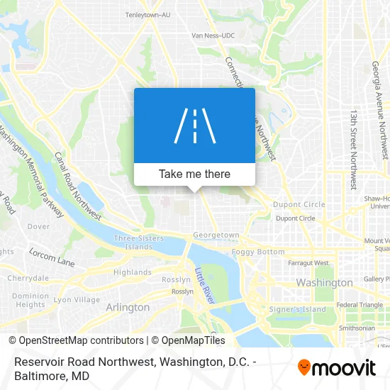 Reservoir Road Northwest map
