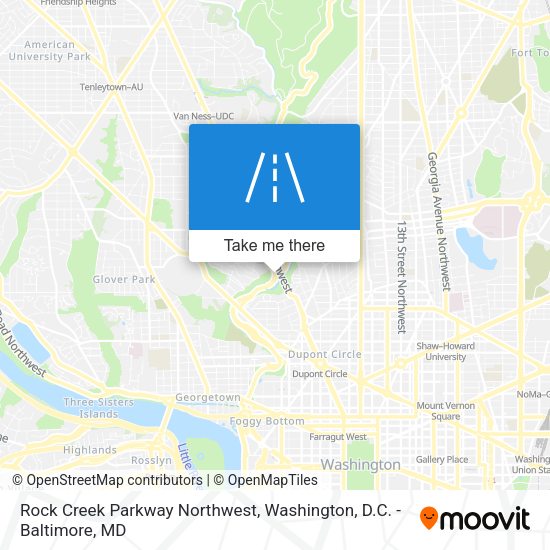 Rock Creek Parkway Northwest map