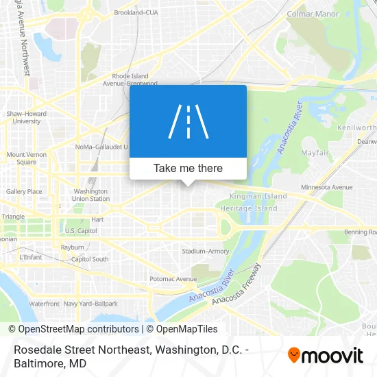 Rosedale Street Northeast map