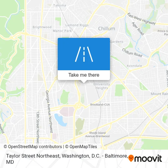 Taylor Street Northeast map