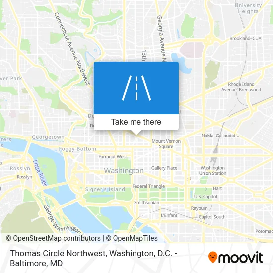 Thomas Circle Northwest map