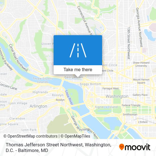 Mapa de Thomas Jefferson Street Northwest