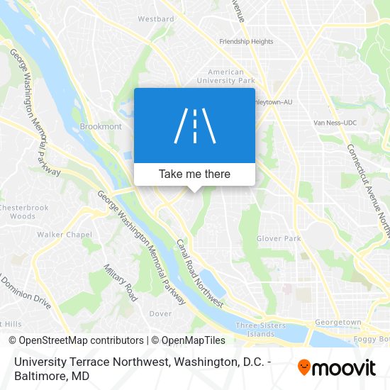 University Terrace Northwest map