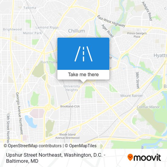 Upshur Street Northeast map