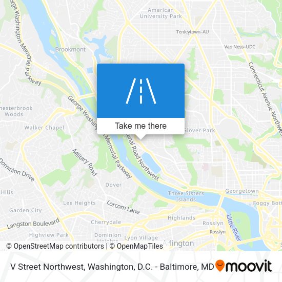 V Street Northwest map