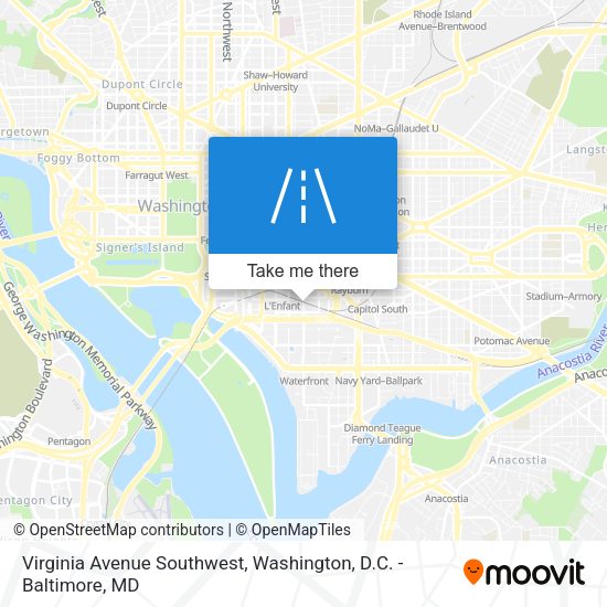 Virginia Avenue Southwest map