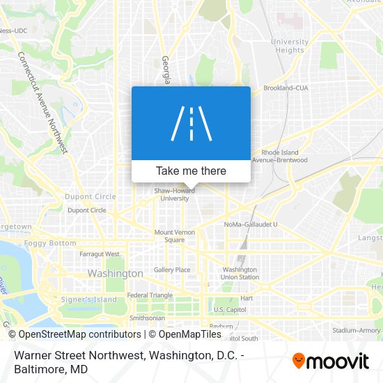 Warner Street Northwest map