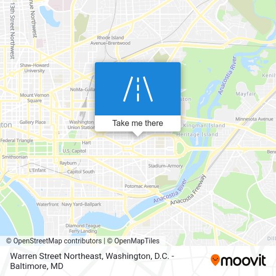 Mapa de Warren Street Northeast