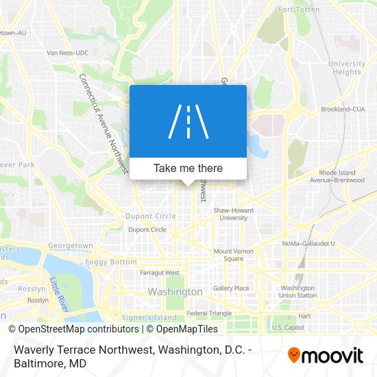 Mapa de Waverly Terrace Northwest