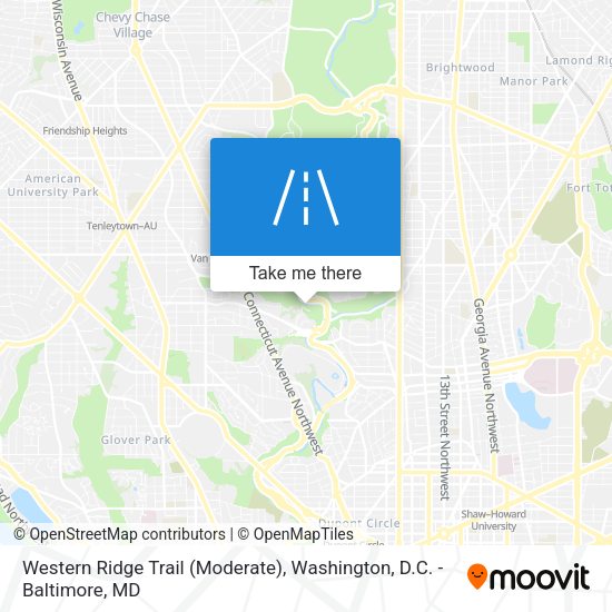 Mapa de Western Ridge Trail (Moderate)