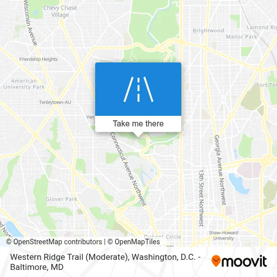 Western Ridge Trail (Moderate) map