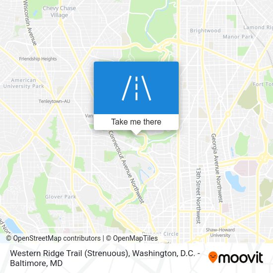 Mapa de Western Ridge Trail (Strenuous)