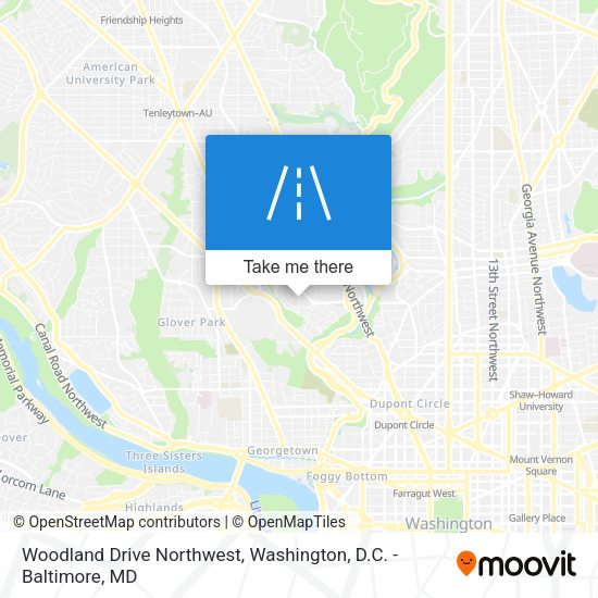 Woodland Drive Northwest map