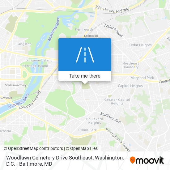 Mapa de Woodlawn Cemetery Drive Southeast