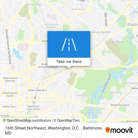 16th Street Northeast map