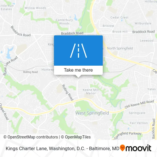 Kings Charter Lane map