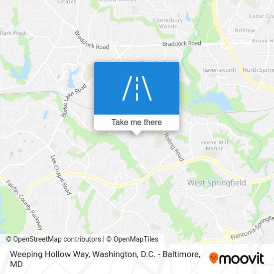 Weeping Hollow Way map
