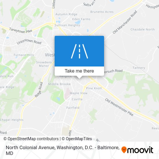 North Colonial Avenue map