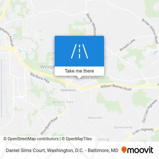 Daniel Sims Court map