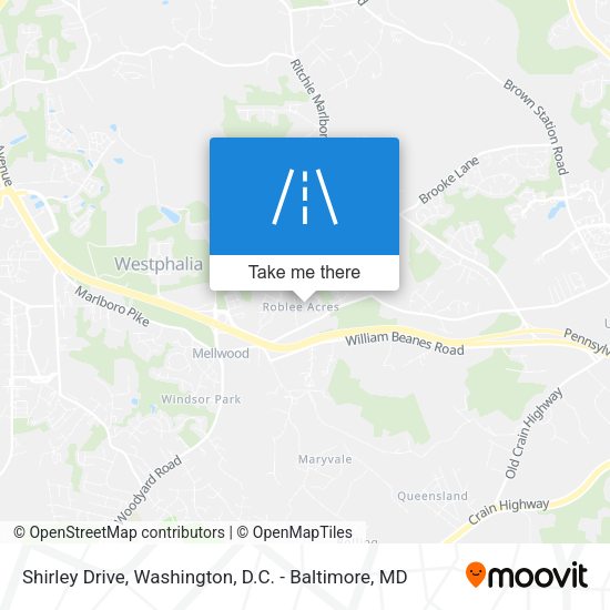 Shirley Drive map