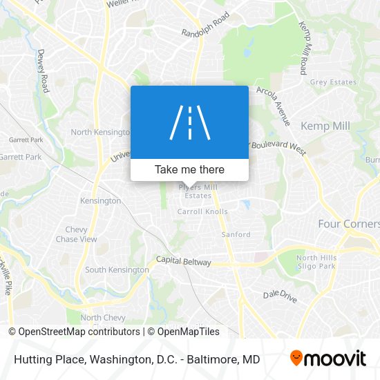 Hutting Place map