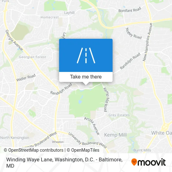 Winding Waye Lane map