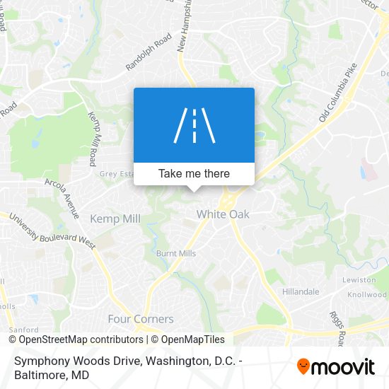 Symphony Woods Drive map