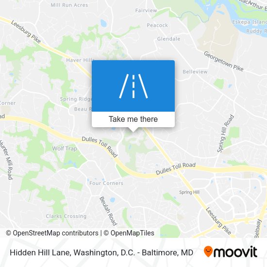 Hidden Hill Lane map