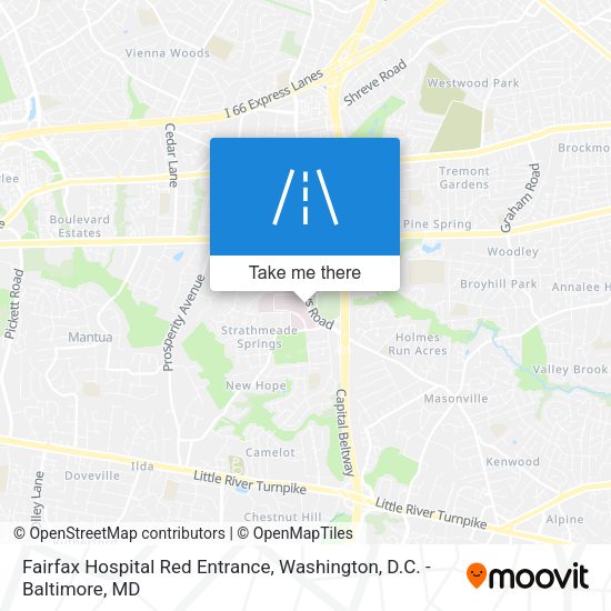Mapa de Fairfax Hospital Red Entrance