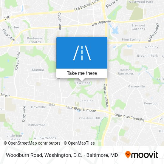 Woodburn Road map