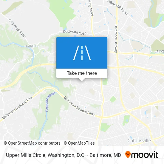 Upper Mills Circle map