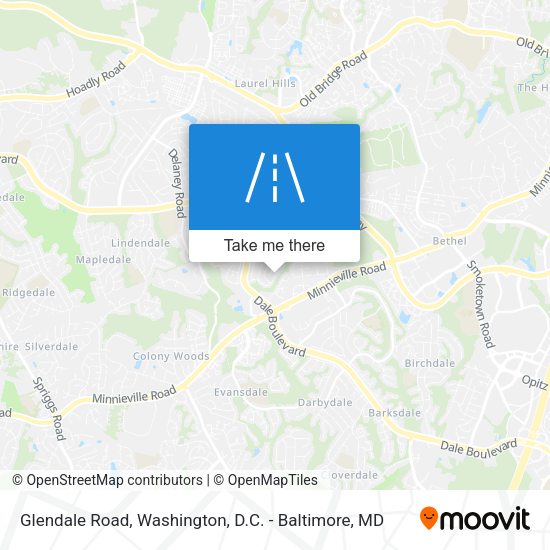 Glendale Road map