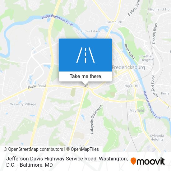 Jefferson Davis Highway Service Road map