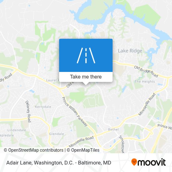 Adair Lane map