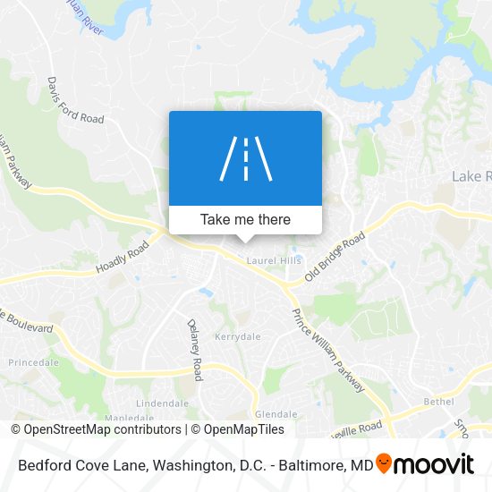 Bedford Cove Lane map