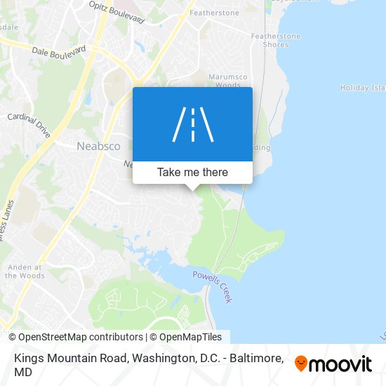 Kings Mountain Road map