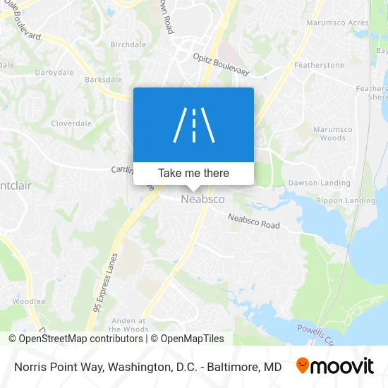 Norris Point Way map