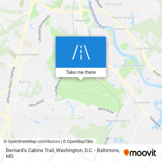 Mapa de Bernard's Cabins Trail