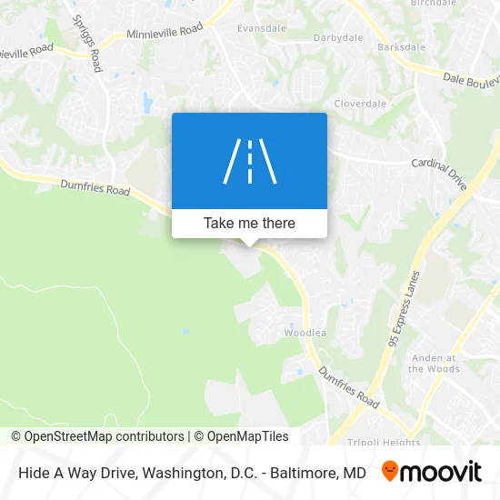 Hide A Way Drive map